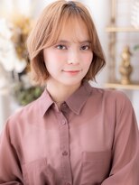 カバーヘア ブリス 北浦和(COVER HAIR bliss) シンメトリーピンクベージュハッシュカットa北浦和20代30代40代