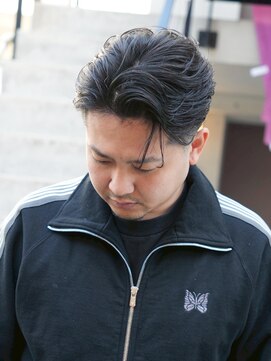 メッツ 原宿(METS) MEN'S/毛流れパーマ×テーパーフェード/ビジネスヘア