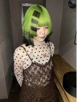 カシェル(cashel kishaba)&nbsp;ネオングリーン×ボーダーデザインカラー