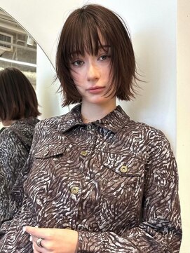 ノイカーム(noi Calm) 顔周りレイヤーカットくびれヘアミルクティーベージュカラー韓国