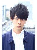 メンズスマートマッシュヘアー 無造作ショートネープレス