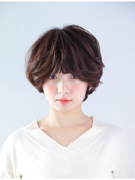 キミドリ(KIMIDORI) 外国人風パーマひし形ショートボブ30代40代【恵比寿KIMIDORI】