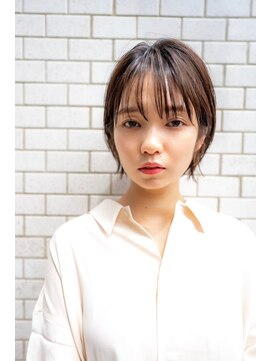 オースティン 門前仲町(AUSTIN) 大人かわいい前髪セシルカットココアブラウンフリンジウェーブ