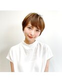 【Chill】大人かわいいマロンベージュカラーショートスタイル◎
