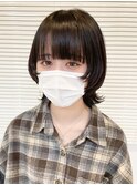 ウルフボブ。フラットな前髪