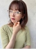 表参道roijirシースルーバング×外ハネミディアムカット