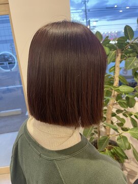 チェルシーヘアーデザイン(Chelsea hair design) 切りっぱなしボブ|ピンクブラウン