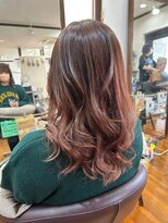 美容室 メザミー MESAMIES&nbsp;20代30代大人可愛いハイレイヤーブラウンカラーくびれ巻き