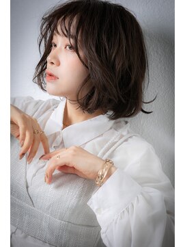 カバーヘア ブリス 志木南口駅前店(COVER HAIR bliss) アッシュオリーブゆるふわカールAラインボブx志木20代30代40代