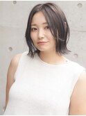 タッセルボブ/ブリーチなし/前髪なし/透明感カラー/耳かけボブ
