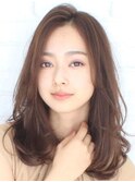大人可愛い30代40代50代 コテ巻きスタイル×ナチュラルブラウン