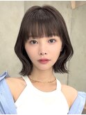【梶川】くびれボブ×ダークブラウン[ワンレン/小顔]