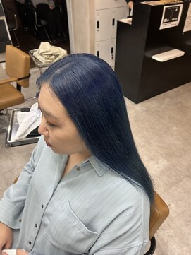 アジールヘア 東上野店(agir hair) 20代ダブルカラーネイビーブルーカラー