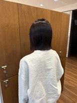 ルプラ ブリリアント(le-pla brilliant)&nbsp;ワインレッド×ぱっつんボブ