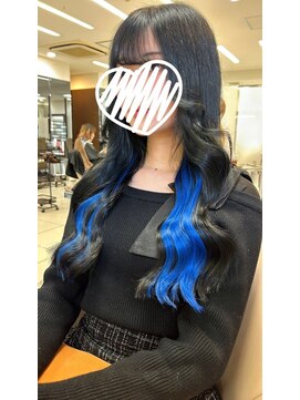 スタイル 横浜(STYLE) 横浜エクステ/黒髪ロングエクステ/インナーブルー/長さだし