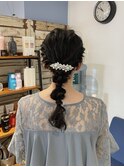 編み下ろしヘアセット結婚式ヘアアレンジお呼ばれヘア