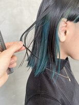 トゥコ(tuco)&nbsp;インナーカラー　ターコイズ　デザイン　カラー　アンブレラ