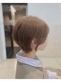 ブリーチなしミルクティーベージュ×ショートボブ