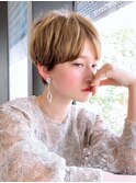 Say.ショートボブ丸みショートシルキーベージュアッシュベージュ