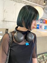 ルーム(Loom.)&nbsp;デザインカラーコントラストハイライト切りっぱなしボブ