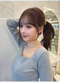 顔周りカット＋艶カラー