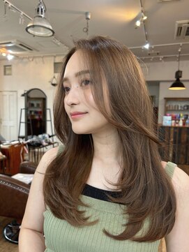 ベル 銀座5丁目店(Belle) 耳にかかれるかきあげ前髪 横顔美人ヘア