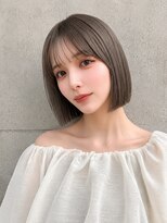 フォト 新宿三丁目(foto)&nbsp;地毛風縮毛矯正韓国風顔まわりレイヤー小顔ボブ切りっぱなしボブ