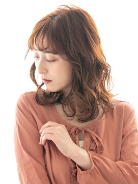 ヘアーサロン ラフリジー(Loufreasy) 【イルミナカラー】でピンクブラウン×くせ毛風ふわミディ