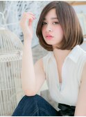 かきあげ前髪*黒髪ニュアンスカラー大人ボブg越谷20代30代40代 !