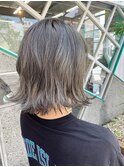 褪色したブリーチ毛にブリーチ無しでオンカラー☆グレーアッシュ