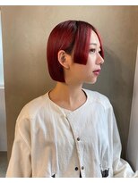 シセイ 青山(SHISEI)&nbsp;ぱつっとボブ/レッドカラー/酸性ストレート［南青山］