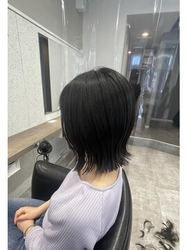 シェル 立川(shell) 切りっぱなしボブ/外ハネ/ナチュラル/暗髪