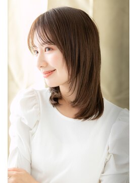 カバーヘア ブリス 上尾西口店(COVER HAIR bliss) 美髪シルキーベージュ前下がりレイヤーカットY上尾20代30代40代