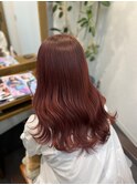 チェリーピンク ブリーチなしダブルカラー
