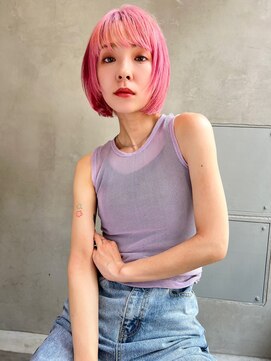 マイルス(MILES) 【MILES】丸みマッシュボブxキャンディピンク