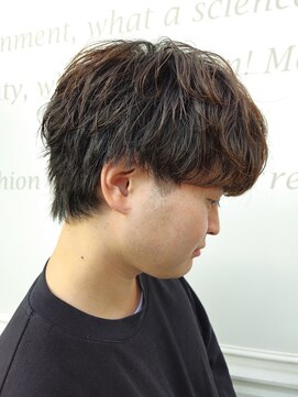 六本木美容室 白金店 マッシュ/センターパート/ツーブロック/黒髪/眉毛カット