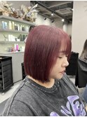 ラベンダーピンク×ボブ