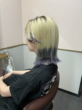 アリ 葛西店(ALi) 裾カラー|ブロンド|切りっぱなしボブ|ロブ葛西髪質改善