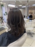 オンブレグレージュオリーブベージュくびれミディ大人美人