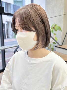 ミリ(mm) 顎ラインボブ オリーブベージュ カラー 韓国 髪質改善 仙台