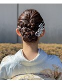 福岡　天神　お呼ばれヘア　訪問着　レンタル　結婚式　卒業袴