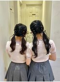 編み込みツインテール!