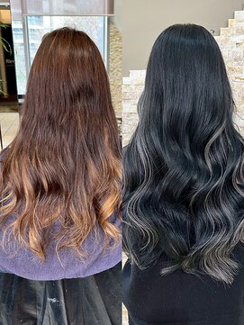 アンククロス 表参道(ANKH CROSS) ワンカラー＋エクステ[ビフォーアフター]