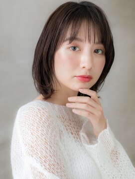 カバーヘア ブリス 北浦和(COVER HAIR bliss) ダークブラウンウェットヘア伸ばしかけボブディX北浦和30代40代