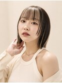 切りっぱなしボブ/インナーカラー/ヘーゼルベージュ