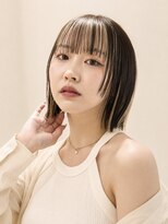 サンド ミュウ 横浜店(sand mieu)&nbsp;切りっぱなしボブ/インナーカラー/ヘーゼルベージュ