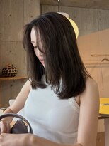 マルソー&nbsp;岡山顔まわりレイヤーカットグレージュカラー髪質改善カラー