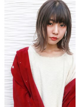 ヌード(nude) 【nude仲井】切りっぱなしボブ×ハイライト&アッシュベージュ