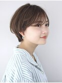 前髪長めショート 丸みショート 小顔 マッシュショート