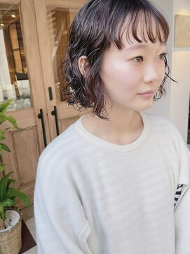 ルアウハク 梅田(LUAU Haku) ・くせ毛風クシャっとパーマ/ボブ・【Haku/梅田/タクノ】